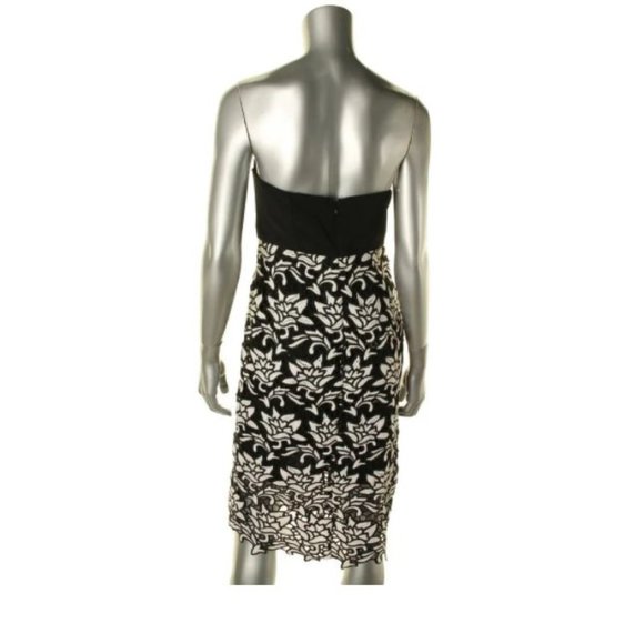 J.O.A Black and White Lace Strapless Dress - Picture 2 of 2